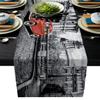 Modern Linen Table Runner Red Sports Car Paris Street Abstract Architecture Decortaive Table Runners for Wedding Kitchen Dressers Thanksgiving Christmas Halloween Parties Heat Resistant 14x72 Inch view 1