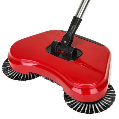 brooms NLIAN- Manual Floor and Carpet Sweeper, Stainless Steel Lightweight Multi Surface Cleaner with an Adjustable Handle for Carpet and Floor Cleaning (Color : Red)