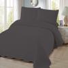 3 Piece Pre-Washed Solid Bedspread (Charcoal, Queen) view 1