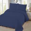 3 Piece Pre-Washed Solid Bedspread (Navy Blue, Cal-King) view 1