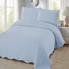 3 Piece Pre-Washed Solid Bedspread (Gray, King) view 1