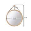 17.7 Inch Bamboo Frame Round Bathroom Glass Mirror Wall Mounted Shaving Mirror with Hanging Chain Shabby Chic Home Accessories view 2