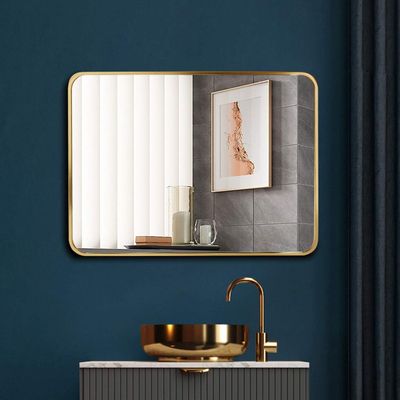 23.6 X 31.5 Large Gold Framed Modern Wall Mirror Rectangle Decorative Hanging Mirror with Complete Kit for Bathroom/Bedroom/Wardrobe