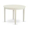 East West Furniture BOLA5-WHI-06 5 Piece Dining Table Set for 4 Includes a Round Kitchen Table and 4 Shitake Linen Fabric Upholstered Parson Chairs, 42x42 Inch, Linen White view 3