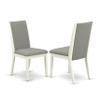 East West Furniture BOLA5-WHI-06 5 Piece Dining Table Set for 4 Includes a Round Kitchen Table and 4 Shitake Linen Fabric Upholstered Parson Chairs, 42x42 Inch, Linen White view 4