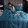 Geekcook Bedding Set,Light Luxury ice Silk Four-Piece Girl Heart Princess Style Silk Bed Sheet Duvet Cover-Gem Orchid_1.2m Bed Three-Piece Suit Suitable for 150x200 view 1