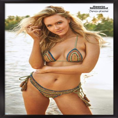 Trends International Sports Illustrated: Swimsuit Edition - Camille Kostek 20 Wall Poster, 14.725" x 22.375", Black Framed Version