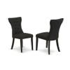 East West Furniture DUGA7-BLK-24 7 Piece Dining Room Furniture Set Consist of a Rectangle Dining Table and 6 Black Linen Fabric Parsons Chairs, 36x60 Inch, Black view 4