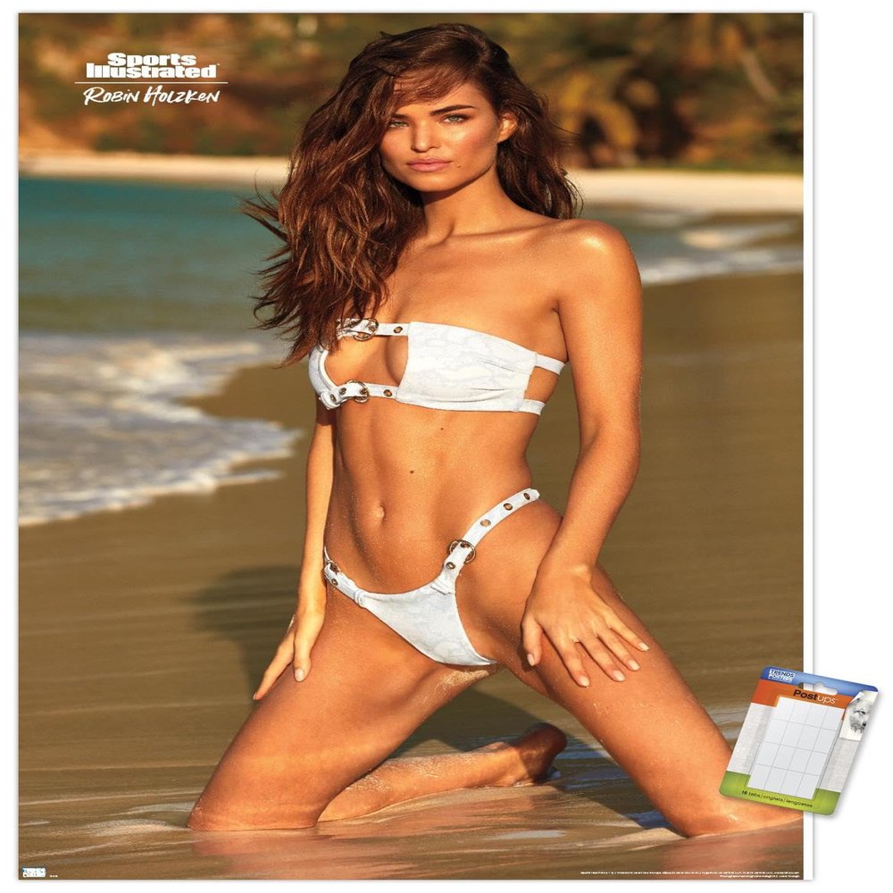 Trends International Sports Illustrated: Swimsuit Edition - Robin Holzken 20 Wall Poster, 22.4L x 14.7W, Premium Poster & Mount Bundle