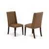 East West Furniture MLFL3-MAH-18 3 Piece Dining Table Set Contains a Rectangle Dinner Table with Butterfly Leaf and 2 Brown Linen Linen Fabric Upholstered Chairs, 36x54 Inch, Mahogany view 4