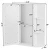LHONE Bathroom Wall Mount Cabinets Shelf Organizer with Single Glass Door Bathroom Medicine Cabinet Storage 6.5" Deep, 2 Tier Inner Shelves view 3