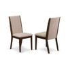 East West Furniture OXLA5-MAH-04 5 Piece Dinette Set for 4 Includes a Square Dining Room Table and 4 Light Tan Linen Fabric Upholstered Parson Chairs, 36x36 Inch, Mahogany view 4