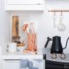 White Silicone and Copper Kitchen Utensils Set with Holder - 17-Piece Rose Gold Cooking Tools for Nonstick Cookware, with Measuring Cups, Spoons, & Utensil Holder - Stylish Copper Kitchen Accessories view 4