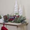 6' x 12" Dual Plaid Berries and Pinecones Artificial Christmas Garland - Unlit view 2