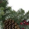6' x 12" Dual Plaid Berries and Pinecones Artificial Christmas Garland - Unlit view 3