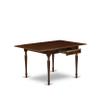 East West Furniture MZGA5-MAH-32 5 Piece Dining Set Includes a Rectangle Dining Room Table with Dropleaf and 4 Light Beige Linen Fabric Upholstered Parson Chairs, 36x54 Inch, Mahogany view 4