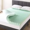 Best Price Mattress 4 Inch Egg Crate Memory Foam Mattress Topper with Calming Aloe Infusion, CertiPUR-US Certified, Twin, Green view 1