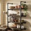 Niubid 48'' x 12'' Malleable Cast Iron Pipe Shelves, 5 Tier, Vintage Industrial Wall Mount DIY Open Storage Rack, Bookshelf Shelving Unit, Shelf Shelves, Home Improvement Kitchen Shelves view 2