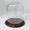 anbcollectibles 4 x 7 Glass Dome with 3 Tier Acrylic Marble Display Insert (5/8" Holes) for Marbles with Walnut Base view 1