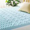 Mellow 4 Inch 5-Zone Memory Foam Mattress Topper, Cooling Gel Infusion, Dorm Essentials, Short Queen Blue view 4