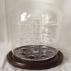 anbcollectibles 4 x 7 Glass Dome with 3 Tier Acrylic Marble Display Insert (3/8" Holes) for Marbles with Walnut Base view 1