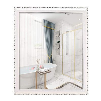 50x70CM Rectangular White Framed Mirror Accent Wall Vanity Mirror Vintage Style for Entryways, Washrooms, Living Rooms