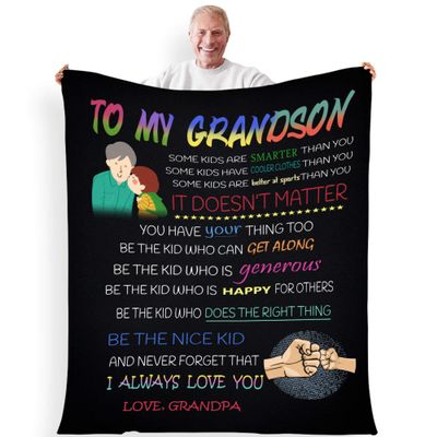 Stylish Gears Be The Kid Who is Generous, Premium Quality Fleece Blankets for Grand Son, with Quotes, Birthday, Children's Day, Christmas Day Gift, Gift for him, Supersoft and Cozy Blanket