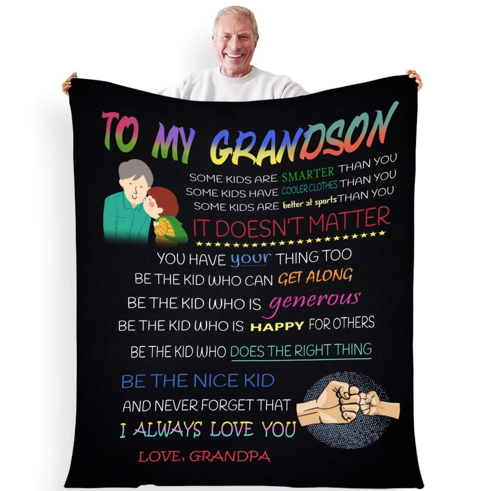 Stylish Gears Be The Kid Who is Generous, Premium Quality Fleece Blankets for Grand Son, with Quotes, Birthday, Children's Day, Christmas Day Gift, Gift for him, Supersoft and Cozy Blanket