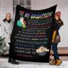Stylish Gears Be The Kid Who is Generous, Premium Quality Fleece Blankets for Grand Son, with Quotes, Birthday, Children's Day, Christmas Day Gift, Gift for him, Supersoft and Cozy Blanket view 2