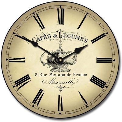 Cafe Wall Clock | Ultra Quiet Quartz Mechanism | Hand Made in USA Beautiful Crisp Lasting Color | Comes in 8 Sizes | 24 Inch