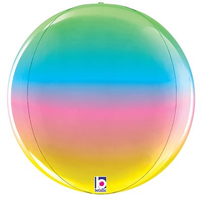 Betallic 16" Dimensionals Rainbow Globe Foil Balloon