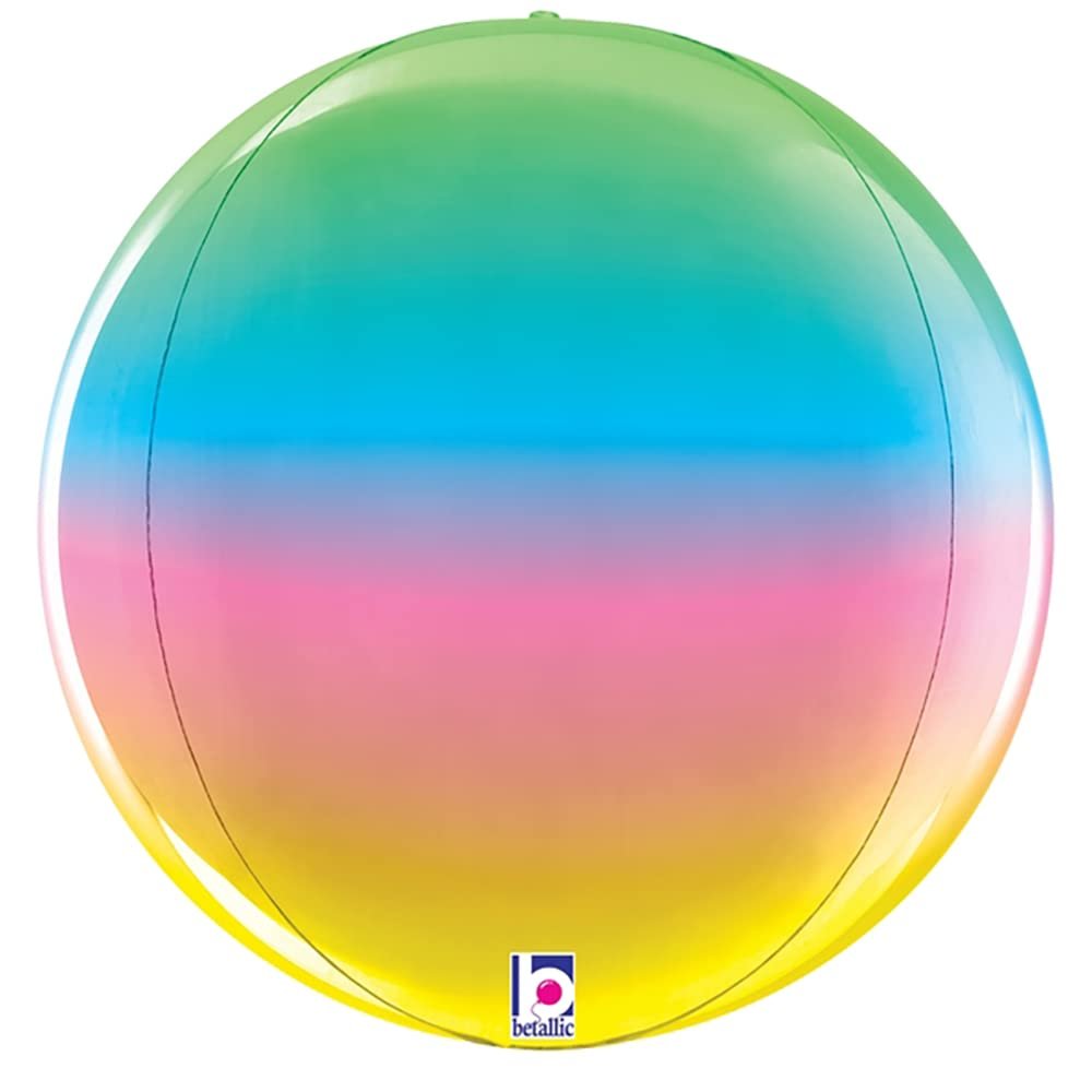 Betallic 16" Dimensionals Rainbow Globe Foil Balloon
