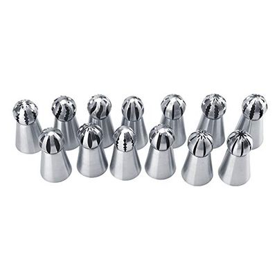 13 Pcs Cake Nozzle, Stainless Steel Piping Tips Nozzle for Frosting Cookie Cupcake Cake Decorating