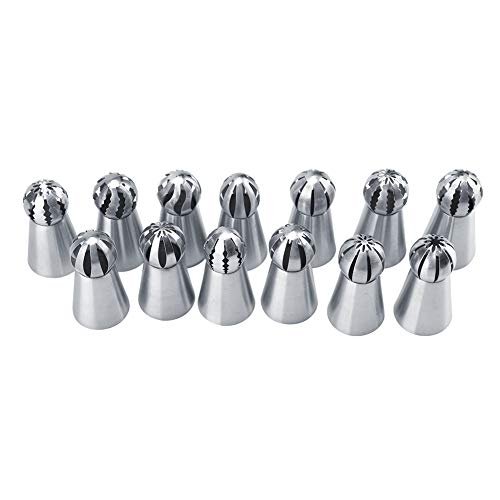 13 Pcs Cake Nozzle, Stainless Steel Piping Tips Nozzle for Frosting Cookie Cupcake Cake Decorating