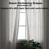 Frelement Pinch Pleat Texture Linen Curtains Energy Saving Sun Blocking Drapes for Sliding Glass Door, Kitchen Windows, Beige White, 52" W x 96" L, 1 Panel view 4