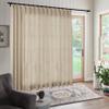 Frelement Pinch Pleat Texture Linen Curtains Energy Saving Sun Blocking Drapes for Sliding Glass Door, Kitchen Windows, Sand Beige, 52" W x 96" L, 1 Panel view 2