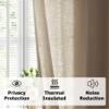 Frelement Pinch Pleat Texture Linen Curtains Energy Saving Sun Blocking Drapes for Sliding Glass Door, Kitchen Windows, Sand Beige, 52" W x 96" L, 1 Panel view 3
