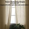 Frelement Pinch Pleat Texture Linen Curtains Energy Saving Sun Blocking Drapes for Sliding Glass Door, Kitchen Windows, Sand Beige, 52" W x 96" L, 1 Panel view 4