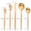 Bettlife Matte Gold Silverware Set Stainless Steel Satin Finish Flatware Cutlery Set for 4, 20-Piece Spoons and Forks Kitchen Utensil Set, Dishwasher Safe (Matte Gold, 20 P) view 2