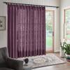 Frelement Pinch Pleat Texture Linen Curtains Energy Saving Sun Blocking Drapes for Sliding Glass Door, Kitchen Windows, Plum, 52" W x 96" L, 1 Panel view 2