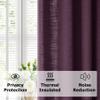 Frelement Pinch Pleat Texture Linen Curtains Energy Saving Sun Blocking Drapes for Sliding Glass Door, Kitchen Windows, Plum, 52" W x 96" L, 1 Panel view 4