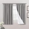 100% Blackout Curtains Primitive Linen Textured Curtain Drapes for Bedroom Full Light Blocking Window Curtains Draperies for Living Burlap Fabric Soft with White Liner (52"W x 63"L, Light Grey) view 1