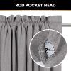100% Blackout Curtains Primitive Linen Textured Curtain Drapes for Bedroom Full Light Blocking Window Curtains Draperies for Living Burlap Fabric Soft with White Liner (52"W x 63"L, Light Grey) view 4