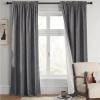100% Blackout Curtains Primitive Linen Textured Curtain Drapes for Bedroom Full Light Blocking Window Curtains Draperies for Living Burlap Fabric Soft with White Liner (52"W x 95"L, Grey) view 1