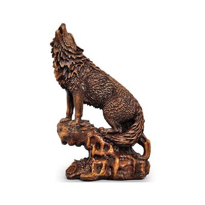 ANWUYANG 1pcs Retro Wolf Statue Ornaments, Resin Wolf Sculpture Artificial Animal Crafts, Figurines Decoration for Home/Shop/Office 29.51945.5cm