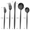 Bettlife Matte Black Silverware Set, Stainless Steel Satin Finish, Flatware Cutlery Set for 4, 20-Piece Spoons and Forks Kitchen Utensil Set, Dishwasher Safe (Matte Black, 20 P) view 2