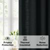 Frelement Pinch Pleat Texture Linen Curtains Energy Saving Sun Blocking Drapes for Sliding Glass Door, Kitchen Windows, Black, 52" W x 96" L, 1 Panel view 4
