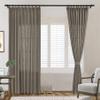 Frelement Pinch Pleat Texture Linen Curtains Energy Saving Sun Blocking Drapes for Sliding Glass Door, Kitchen Windows, Rock Grey, 52" W x 96" L, 1 Panel view 1