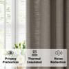 Frelement Pinch Pleat Texture Linen Curtains Energy Saving Sun Blocking Drapes for Sliding Glass Door, Kitchen Windows, Rock Grey, 52" W x 96" L, 1 Panel view 4