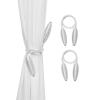 2Pcs White Malleable Curtain Tiebacks Window Decor Bedroom Living Room view 1